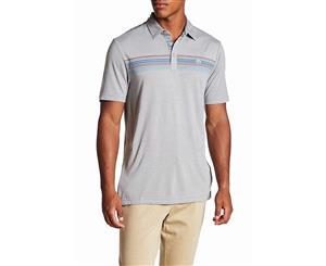 Travis Mathew Gray Mens US Size 2XL Short-Sleeve Polo Striped Shirt