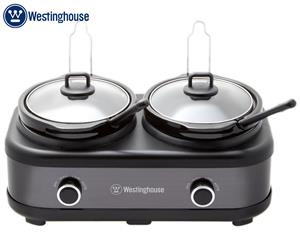 Westinghouse 2 Pot Slow Cooker - Black/Stainless Steel