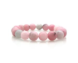 10mm Natural Gorgeous Semi-Precious Cherry Blossom Jasper Gemstones Healing Crystal Stretch Beaded Bracelet