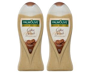 2 x Palmolive Body Butter Exfoliating Coffee Scrub Body Wash 400mL