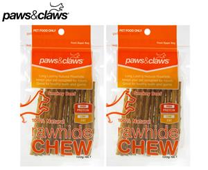 2 x Paws & Claws Rawhide Chew Smokey Beef 100g