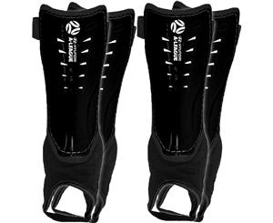 2x Hyundai A-League Shin Guard/Pads w/ Ankle Sock/Sports/Soccer Large Size/Black