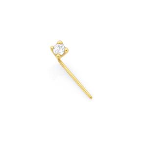 9ct Gold Diamond Claw-set Nose Stud