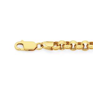 9ct Gold on Silver 19cm Belcher Bracelet