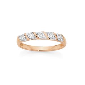 9ct Rose Gold Diamond Band