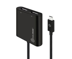 Alogic USB Type-C USB-C to Dual DisplayPort 2.0 Adapter 4K (3840x2160) @ 30 Hz