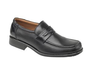 Amblers Manchester Leather Loafer / Mens Shoes (Black) - FS523