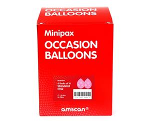 Amscan Minipax Balloons Box (60 Pack) (Standard Pink) - SG14455