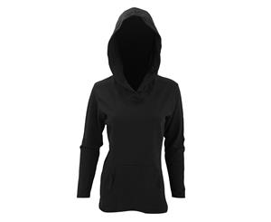 Anvil Womens/Ladies Hooded French Terry Sweatshirt / Hoodie (Black) - RW2537