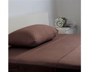 Bambury - BedT Sheet Set - 100% Cotton Jersey Soft Feel - Single Bed - Espresso