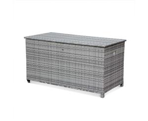 CASSAPANCA Storage Box Handles Wheels Protective Layer Zip | Aluminium Wicker | Exists in 4 COLOURS - Mix Grey