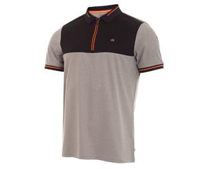 Calvin Klein 1/4 Zip Polo - Grey Marle - Mens