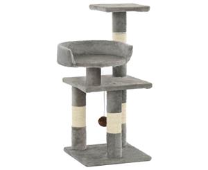 Cat Tree with Sisal Scratching Posts 65cm Grey Condo House Play Tower