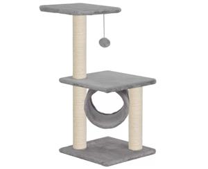 Cat Tree with Sisal Scratching Posts 65cm Grey Scratch Platform House