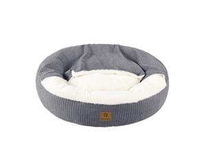 Charlie's Round Hooded Pet Nest Bed Grey Small - 61*61*17CM