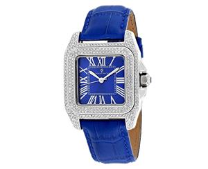 Christian Van Sant Women's 41mm Radieuse Leather Watch - Blue/Blue