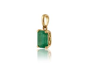 Classic Baguette Emerald Pendant in 9ct Yellow Gold