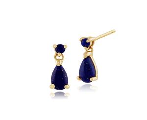 Classic Pear Lapis Lazuli Drop Earrings in 9ct Yellow Gold