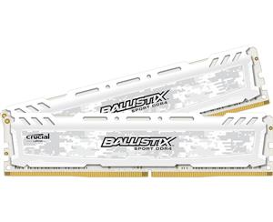 Crucial Ballistix Sport LT 8GB (2 x 4GB) 288-Pin DDR4 2400 CL16 White Memory (BLS2K4G4D240FSC)