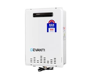 DEVANTI Home Gas Water Heater 26L Instant Hot Outdoor System Natural Gas White