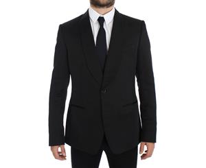 Dolce & Gabbana Black Silk Slim One Button Blazer