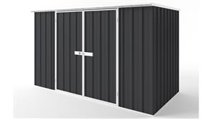 EasyShed D3015 Flat Roof Garden Shed - Iron Grey