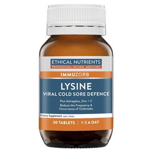 Ethical Nutrients Lysine Viral Cold Sore Defence 30 Tablets