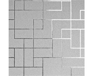 Fine Decor Platinum Square Geo Wallpaper Grey/Silver (FD42491)