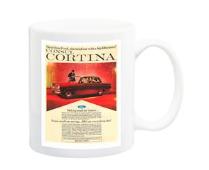 Ford Cortina MK 1 Car Advert Poster Mug - 11 Fluid Oz