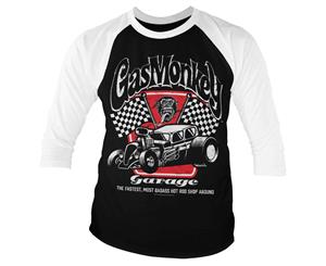 Gas Monkey Garage T Shirt Badass Official Mens Baseball 3/4 Sleeve - Black