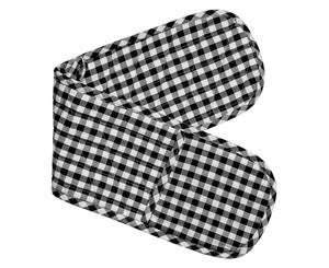 Gingham Double Mitts - Set of 4 - Black