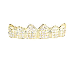 Grillz - Gold - One size fits all - CUBIC PAVE ZIRCONIA Top - Gold