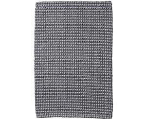 Handmade Ribbed Loop Medium Grey Wool Jute Blend Rug