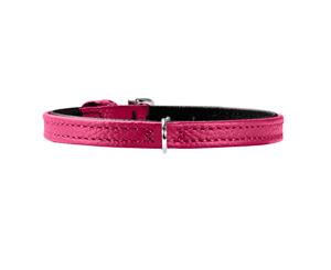 Hunter Tiny Petit Leather Dog Collar Small Breeds - Pink/Black