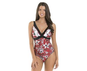 Jets Women's Banded One-Piece Swimsuit - Chilli