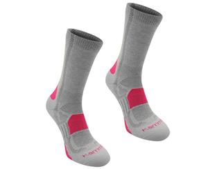 Karrimor Women Walking Socks 2 Pack Ladies - Ligh Grey Fusch