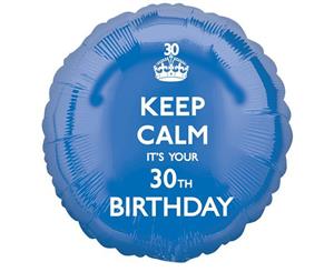 Keep Calm It's Your 30th Birthday Foil Balloon