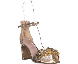 Kenneth Cole Rise Ruffle Ankle-Strap Sandals Gold