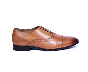 Kitson - Men's Leather Brogues Shoes in Tan