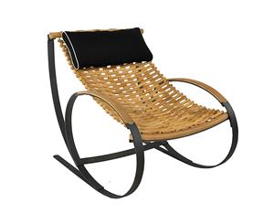 Large Santai Flex Teak Timber Rocker Arm Chair - Graphite - Outdoor Daybeds