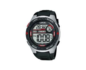 Lorus Black Digital Watch R2393MX-9 Silicone|Stainless Steel Digital