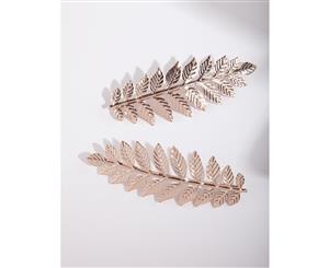 Lovisa Rose Gold Leaf Hair Clip Duo Pack