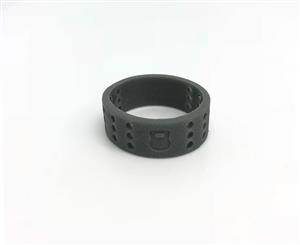 Men's QALO Wedding Ring - Perforated - Smoke Grey