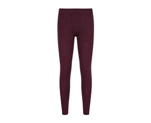 Mountain Warehouse Mens Pants Made with Fly Merino Wool - Lightweight - Burgundy