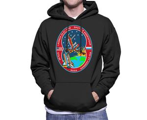 NASA STS 89 Endeavour MIR Space Station Badge Men's Hooded Sweatshirt - Black