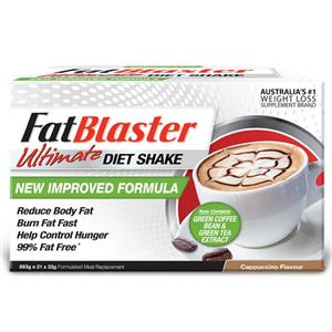 Naturopathica FatBlaster Ultimate Cappuccino Shake 21 x 33g Sachets Exclusive Size