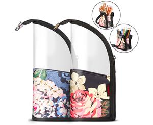 NiceEbag 2 in 1 Makeup Brush Holder Organizer Bag-Transparent