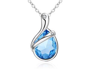 Ocean Blue Seena Necklace-White Gold/Ocean Blue