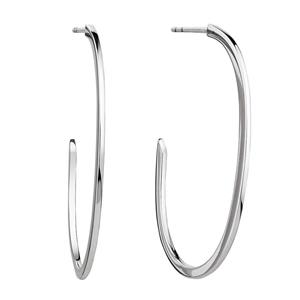 Open Oval Hoop Earrings in Sterling Silver