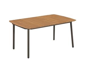 Outdoor Dining Table Solid Acacia Wood and Steel 150x90x72cm Furniture